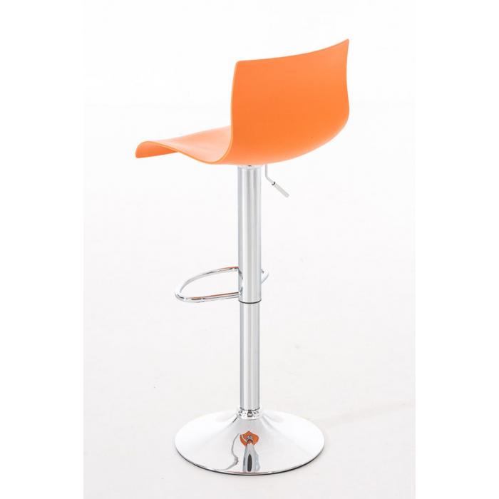 2er Set Barhocker HLO-CP20 Kunststoff chrom ~ orange