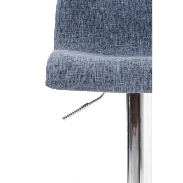 2er Set Barhocker HLO-CP20 Stoff chrom ~ blau