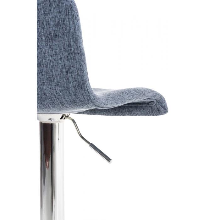 2er Set Barhocker HLO-CP20 Stoff chrom ~ blau