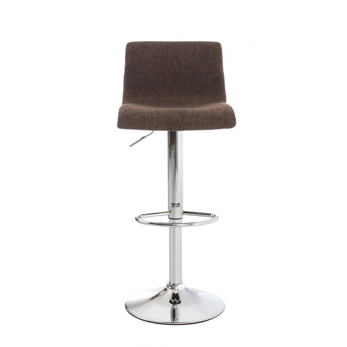 2er Set Barhocker HLO-CP20 Stoff chrom ~ braun