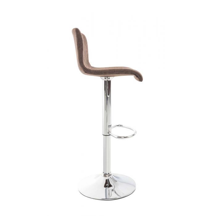 2er Set Barhocker HLO-CP20 Stoff chrom ~ braun