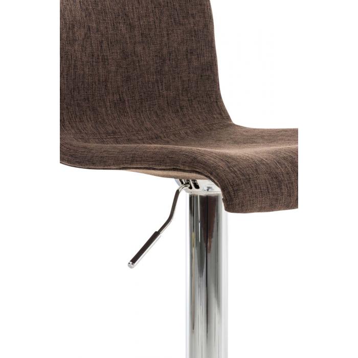 2er Set Barhocker HLO-CP20 Stoff chrom ~ braun