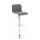 2er Set Barhocker HLO-CP20 Stoff chrom ~ hellgrau