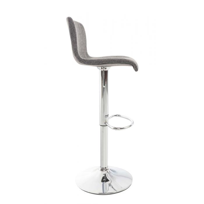 2er Set Barhocker HLO-CP20 Stoff chrom ~ hellgrau