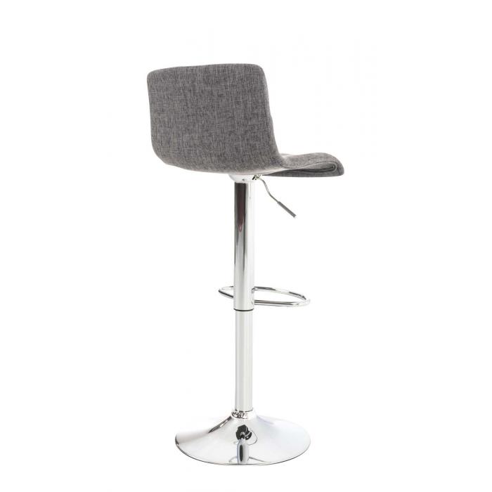 2er Set Barhocker HLO-CP20 Stoff chrom ~ hellgrau