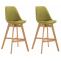 2er Set Barhocker HLO-CP12 Stoff natura ~ grn