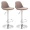 2er Set Barhocker HLO-CP24 Stoff ~ taupe