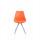 Besucherstuhl HLO-CP8 Kunstleder Rund wei ~ orange