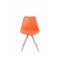 Besucherstuhl HLO-CP8 Kunstleder Rund wei ~ orange