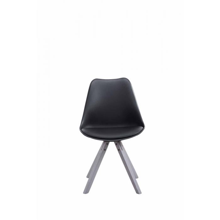 Besucherstuhl HLO-CP8 Kunstleder Square grau ~ schwarz