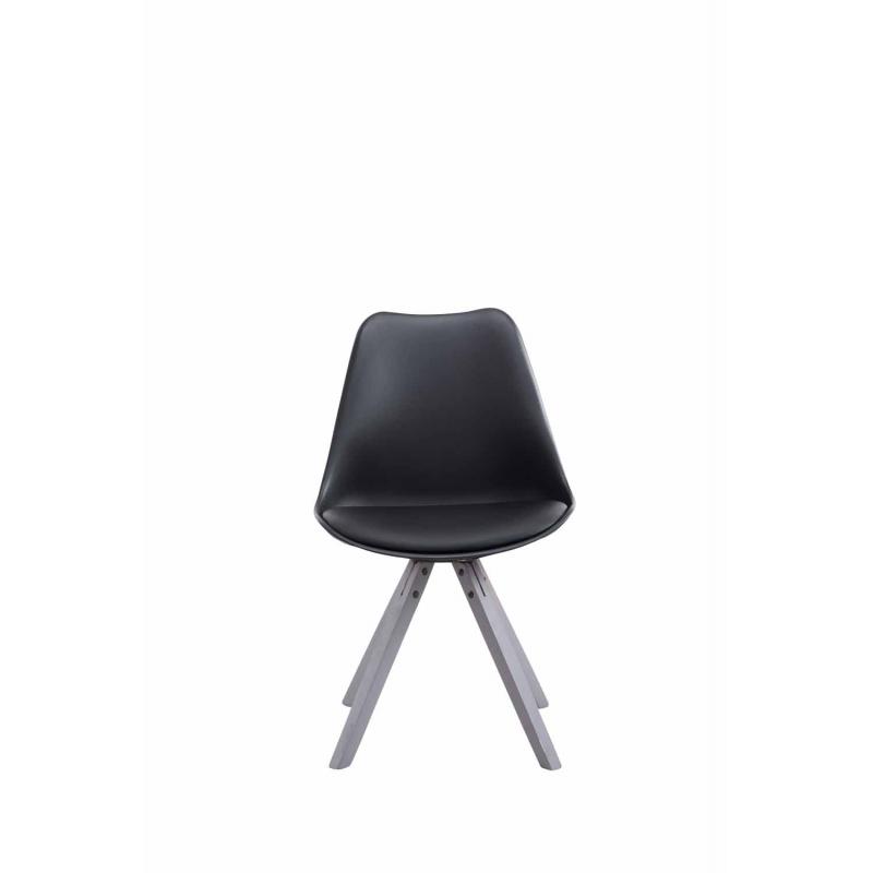 Besucherstuhl HLO-CP8 Kunstleder Square grau ~ schwarz