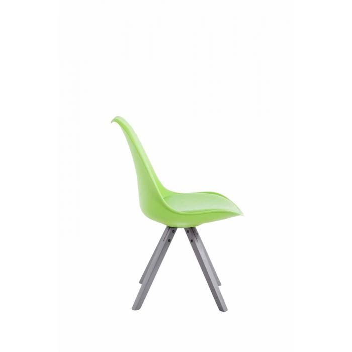Besucherstuhl HLO-CP8 Kunstleder Square grau ~ grn