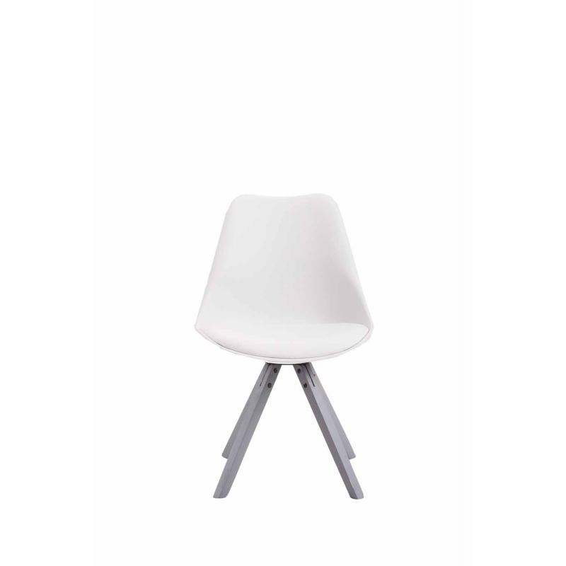 Besucherstuhl HLO-CP8 Kunstleder Square grau ~ wei