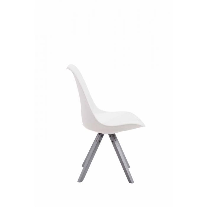 Besucherstuhl HLO-CP8 Kunstleder Square grau ~ wei