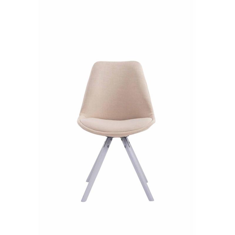 Besucherstuhl HLO-CP8 Stoff Rund wei ~ creme