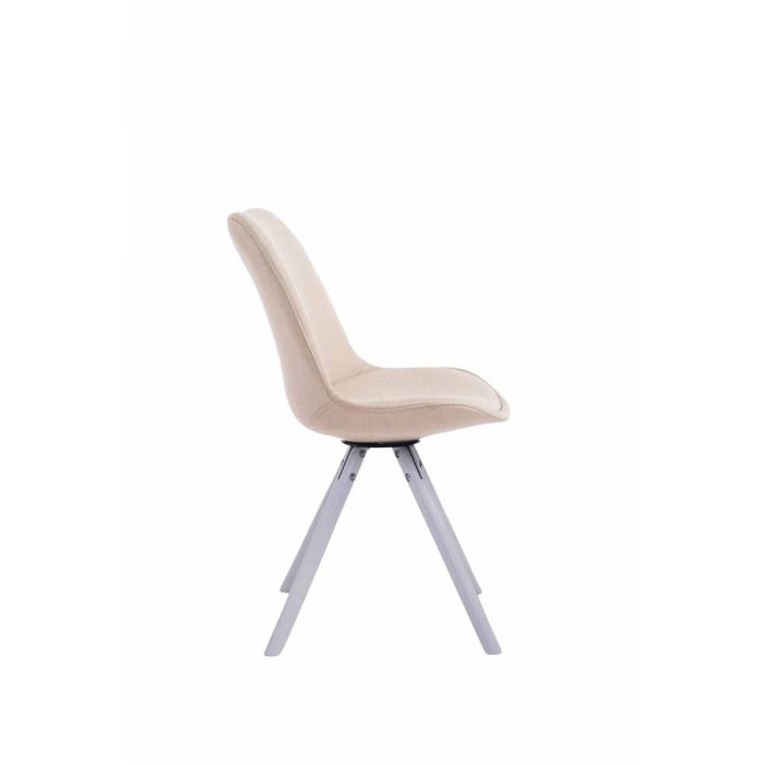 Besucherstuhl HLO-CP8 Stoff Rund wei ~ creme