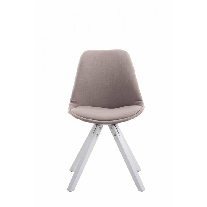 Besucherstuhl HLO-CP8 Stoff Square wei ~ taupe