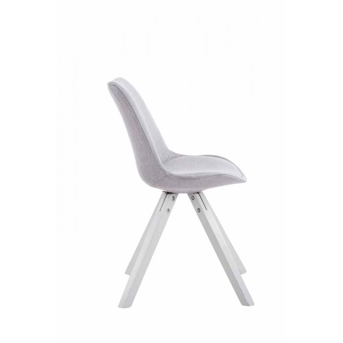 Besucherstuhl HLO-CP8 Stoff Square wei ~ grau