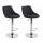 2er Set Barhocker HLO-CP30 Stoff ~ schwarz
