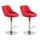 2er Set Barhocker HLO-CP30 Stoff ~ rot
