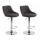 2er Set Barhocker HLO-CP30 Stoff ~ dunkelgrau