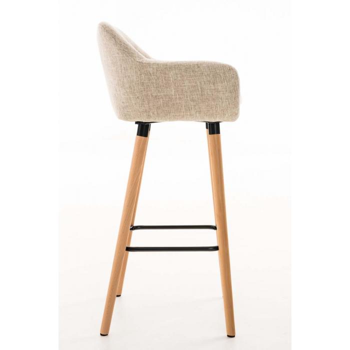 2er Set Barhocker HLO-CP19 Stoff ~ creme