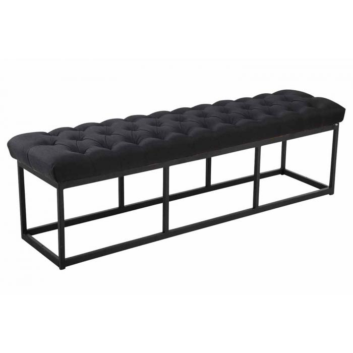 Sitzbank HLO-CP4 Stoff Schwarz 150 cm ~ schwarz
