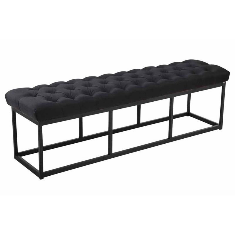 Sitzbank HLO-CP4 Stoff Schwarz 150 cm ~ schwarz