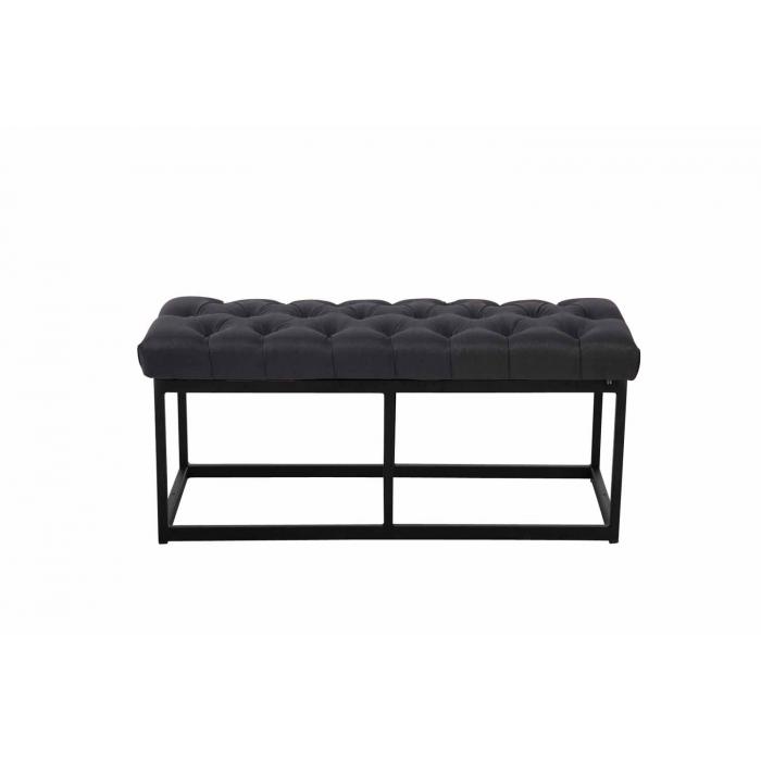 Sitzbank HLO-CP4 Stoff Schwarz 100 cm ~ schwarz