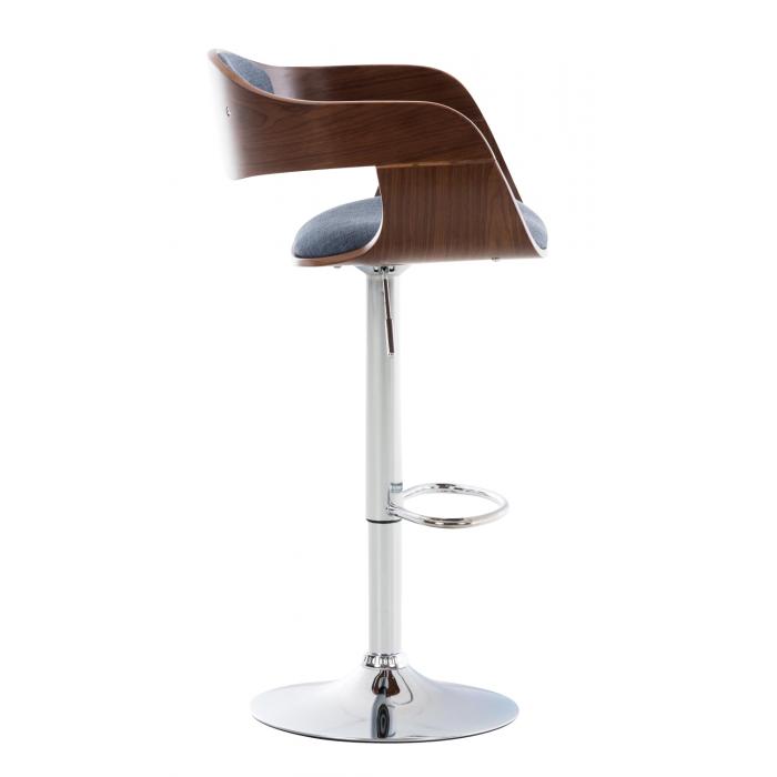 Barhocker HLO-CP235 Stoff ~ walnuss/blau