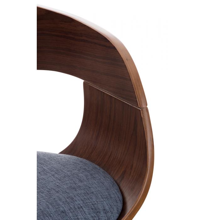 Barhocker HLO-CP235 Stoff ~ walnuss/blau
