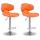 2er Set Barhocker HLO-CP29 V2 Kunstleder chrom ~ orange