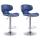 2er Set Barhocker HLO-CP29 V2 Kunstleder chrom ~ blau
