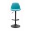 Barhocker HLO-CP24 Vollgepolstert Kunstleder schwarz ~ blau