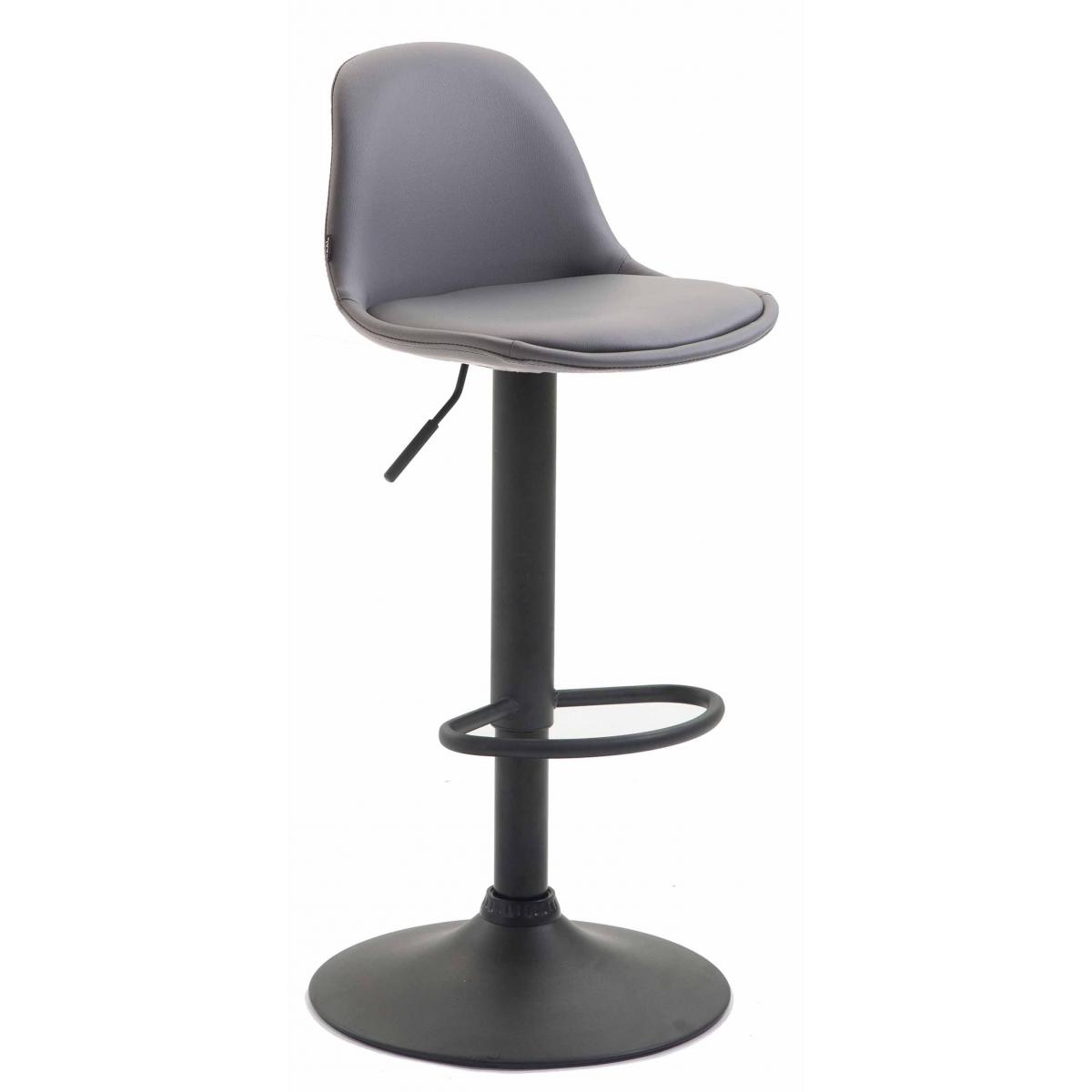 Barhocker HLO-CP24 Vollgepolstert Kunstleder schwarz ~ grau