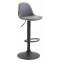 Barhocker HLO-CP24 Vollgepolstert Kunstleder schwarz ~ grau