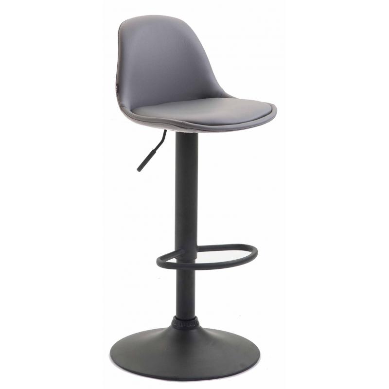 Barhocker HLO-CP24 Vollgepolstert Kunstleder schwarz ~ grau