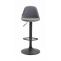 Barhocker HLO-CP24 Vollgepolstert Kunstleder schwarz ~ grau