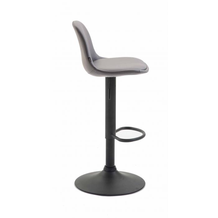 Barhocker HLO-CP24 Vollgepolstert Kunstleder schwarz ~ grau