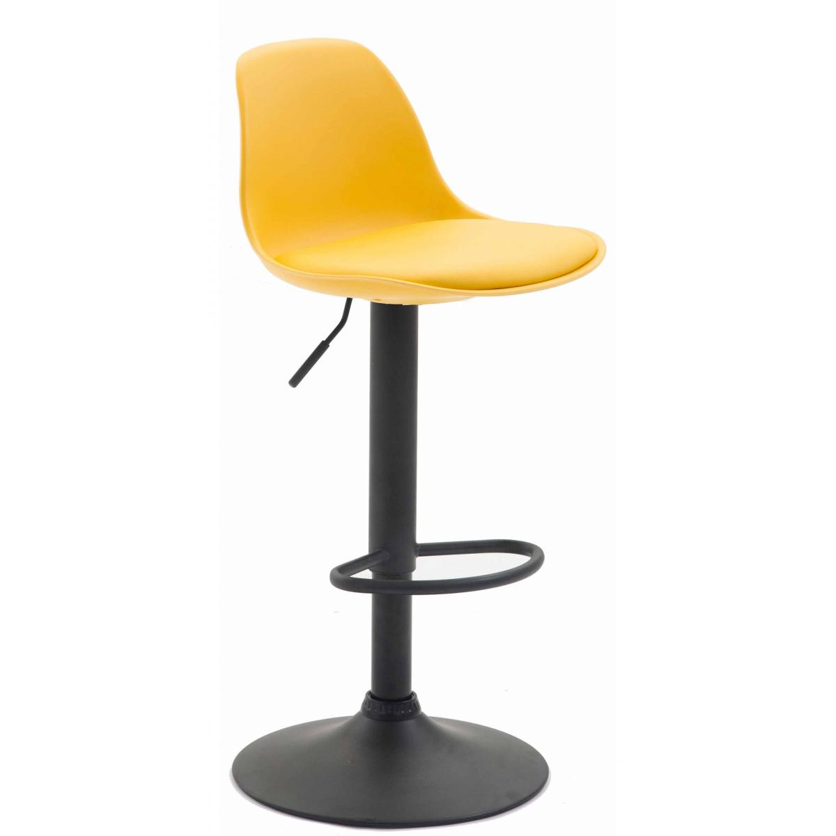 Barhocker HLO-CP24 Kunstleder schwarz ~ gelb