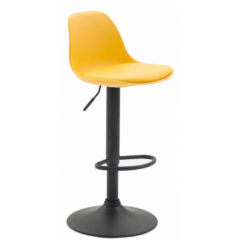 Barhocker HLO-CP24 Kunstleder schwarz ~ gelb