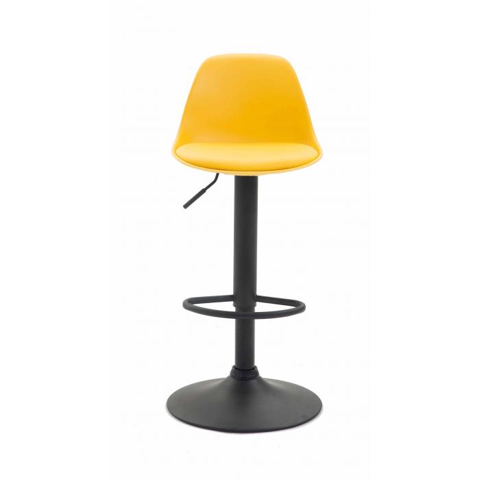 Barhocker HLO-CP24 Kunstleder schwarz ~ gelb