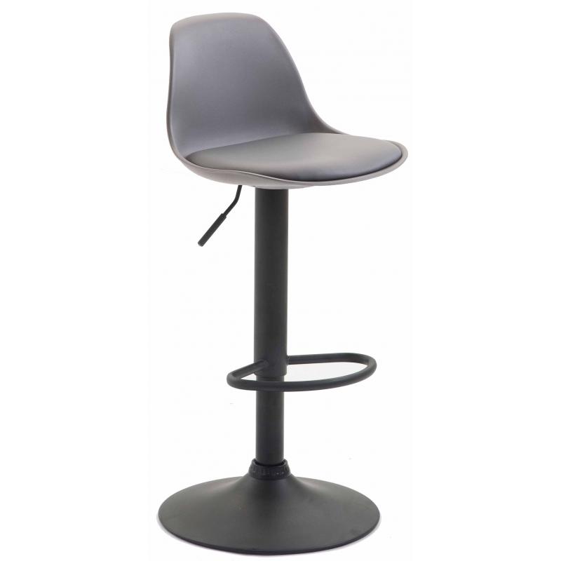 Barhocker HLO-CP24 Kunstleder schwarz ~ grau