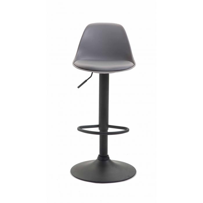 Barhocker HLO-CP24 Kunstleder schwarz ~ grau