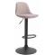 Barhocker HLO-CP24 Stoff schwarz ~ taupe