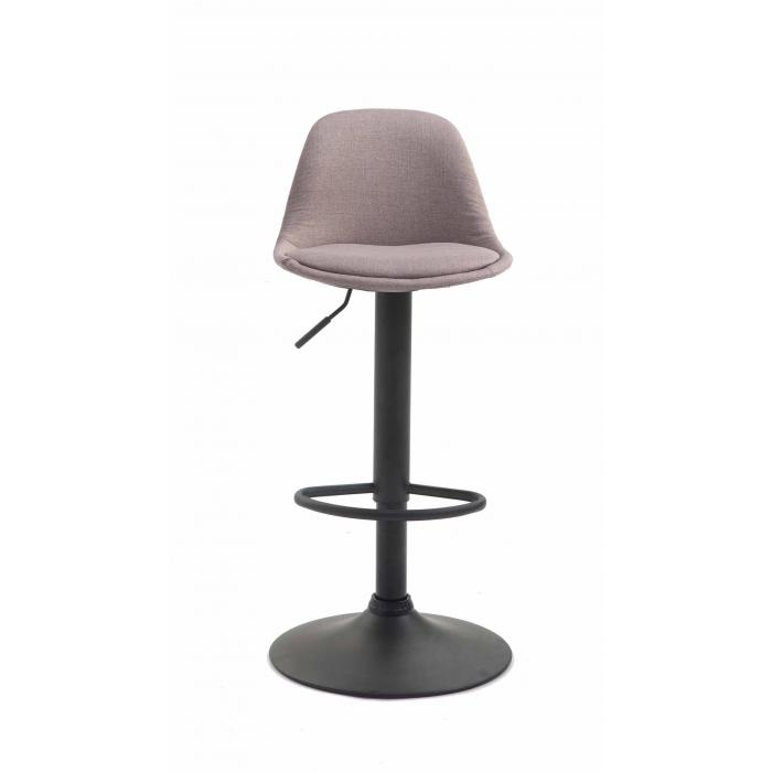 Barhocker HLO-CP24 Stoff schwarz ~ taupe