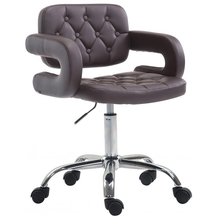Arbeitshocker HLO-CP103 Kunstleder ~ braun