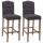 2er Set Barhocker HLO-CP34 Stoff antik-hell ~ dunkelgrau