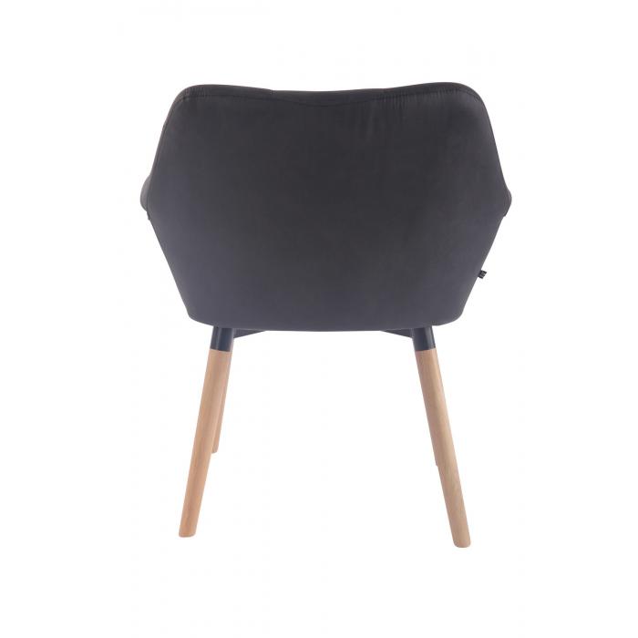 Esszimmerstuhl HLO-CP33 Vintage Kunstleder natura ~ schwarz