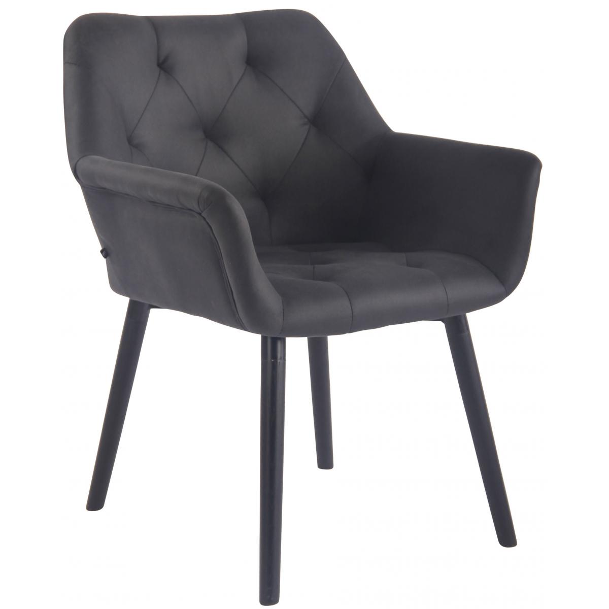 Esszimmerstuhl HLO-CP33 Vintage Kunstleder schwarz ~ schwarz